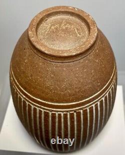 Large, VINTAGE J. Edward Barker Handmade Studio Pottery Stoneware Vase SIGNED