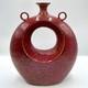 Large VTG Handmade Studio Pottery Art Vase Open Center Ceramic Sculpture Vessel