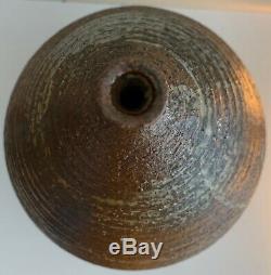 Large Vintage 60s Studio Pottery Stoneware Ceramic Vase Mid Century Signed Deyoe