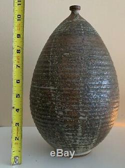 Large Vintage 60s Studio Pottery Stoneware Ceramic Vase Mid Century Signed Deyoe