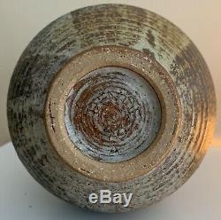 Large Vintage 60s Studio Pottery Stoneware Ceramic Vase Mid Century Signed Deyoe