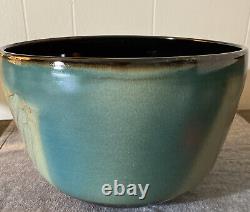 Large Vintage Alan Vigland Studio Art Pottery Abstract Bowl Signed 10 x 7.5