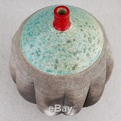 Large Vintage Bulbous Michael Weinberg Signed Raku Studio Pottery Vase 13½