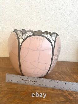 Large Vintage MCM Andy Smith Raku Nc Studio Pottery Vase Jar