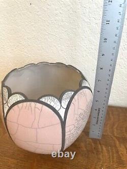 Large Vintage MCM Andy Smith Raku Nc Studio Pottery Vase Jar