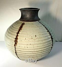 Large Vintage MCM MID Century Modern Studio Pottery Vase Signed MMC
