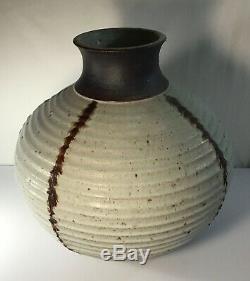 Large Vintage MCM MID Century Modern Studio Pottery Vase Signed MMC