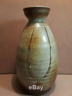 Large Vintage MID Century Modern Studio Pottery Vase Signed 14 1/2