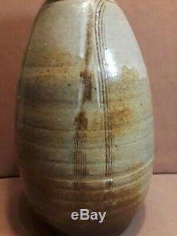Large Vintage MID Century Modern Studio Pottery Vase Signed 14 1/2