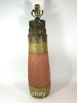 Large Vintage Mid Century Modern Brutalist Studio art Pottery Lamp