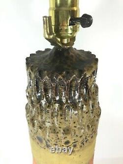 Large Vintage Mid Century Modern Brutalist Studio art Pottery Lamp