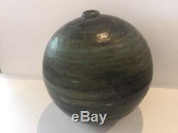Large Vintage Mid Century Modern Moon Pot Studio Art Pottery Vase Toshiko Era