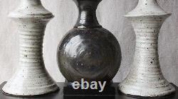 Large Vintage Mid Century Modern Studio Pottery Grey Bulbous Sculpture 19½