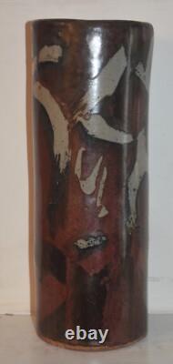 Large Vintage Mid Century Studio Pottery Art Vase Abstract