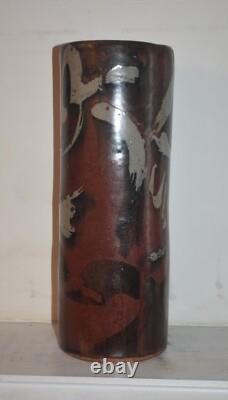 Large Vintage Mid Century Studio Pottery Art Vase Abstract