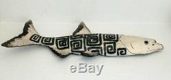 Large Vintage Raku Studio Pottery Fish Wall Plaque Signed & Dated