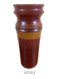 Large Vintage Signed Art Studio Pottery Vase Signed Val Cushing MCM