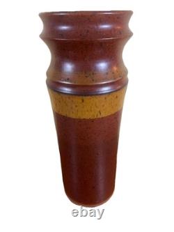 Large Vintage Signed Art Studio Pottery Vase Signed Val Cushing MCM