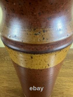 Large Vintage Signed Art Studio Pottery Vase Signed Val Cushing MCM