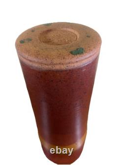 Large Vintage Signed Art Studio Pottery Vase Signed Val Cushing MCM