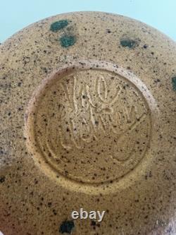 Large Vintage Signed Art Studio Pottery Vase Signed Val Cushing MCM