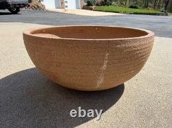 Large Vintage Studio Pottery Bowl Planter Hand Thrown 1960s Rustic Stoneware