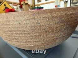 Large Vintage Studio Pottery Bowl Planter Hand Thrown 1960s Rustic Stoneware