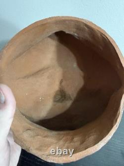 Large Vintage Studio Pottery Face Sculpture Green Glaze Art Mask