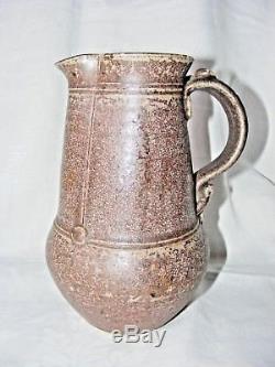 Large Vintage Studio Pottery Jug Salt Glaze Stoneware Signed To Base 9 High