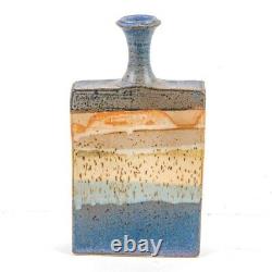 Large Vintage Studio Pottery Vase Artist Signed Earth Tones Beach Sunshine Art