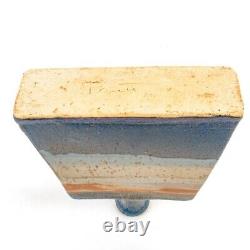 Large Vintage Studio Pottery Vase Artist Signed Earth Tones Beach Sunshine Art