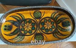 Large Vintage THOMAS TOFT MID CENTURY DANISH POTTERY BOWL STUDIO MODERN TRAY 16