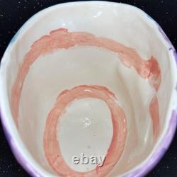 Laurel Izard Edwin Shelton Studio Pottery Clown Face Large Bowl Colorful VTG