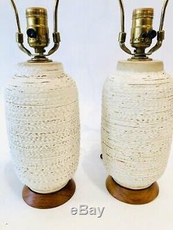 Lee Rosen Design Technics Mid Century Vintage Studio Pottery Ceramic Lamps