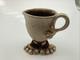 Lee Sievers Signed Art Pottery Foot Mug Cup 4 Sculpted Feet Hand Handle Vintage