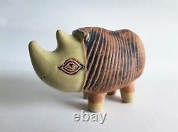 Lisa Larson rhino Gustavsberg Menageri vintage ceramic figurine Swedish art MCM