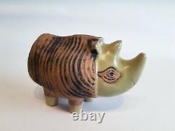 Lisa Larson rhino Gustavsberg Menageri vintage ceramic figurine Swedish art MCM