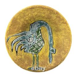 Livia Gorka Studio Pottery Bowl MCM Modernist Bird Hungary 8 Wall Art Vtg