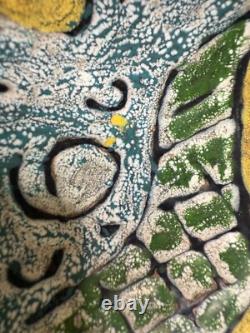 Livia Gorka Studio Pottery Bowl MCM Modernist Bird Hungary 8 Wall Art Vtg