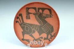 Lore Beesel Dutch MCM Studio Pottery Sgraffito Charger Plate Mythical Beast 10