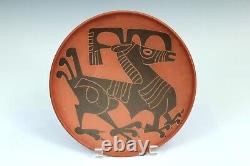 Lore Beesel Dutch MCM Studio Pottery Sgraffito Charger Plate Mythical Beast 10