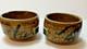 Lot 2 vintage signed Japanese Studio Pottery Chawan Tea Bowls Artisan Handmade
