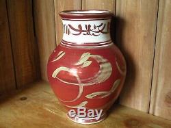 Lovely Vintage Aldermaston Studio Art Pottery Nick Caiger-smith Red Lustre Vase