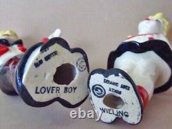 Lover Boy & Willing Girl Kissing Figurine Pair Ceramic Arts Studio 1953