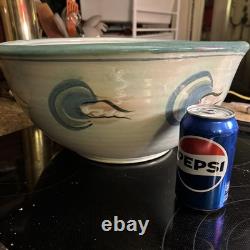 MASSIVE Vtg basin creek pottery patrick eckman pottery 16x8 Dough Bowl MUST SEE