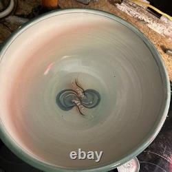 MASSIVE Vtg basin creek pottery patrick eckman pottery 16x8 Dough Bowl MUST SEE