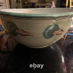 MASSIVE Vtg basin creek pottery patrick eckman pottery 16x8 Dough Bowl MUST SEE