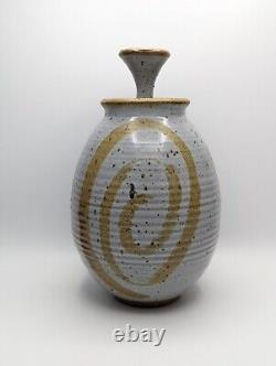 MCM 12 Jim Cantrell Lidded Pottery Jar Stoneware Signed Studio Art Pottery