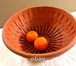 MCM David Gil RARE LARGE TERRA COTTA BASKET BOWL Excellent Condition