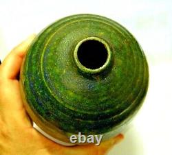 MCM Marlis Schratter Vintage Modern Studio Art Pottery Matte Green Vase